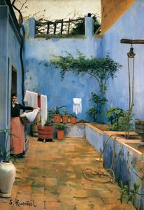 „„ Blue Court ”” Obraz Santiago Rusinola i (i) Prats (1861-1931) 1892 Monistrol de Montserrat. Muzeum Montserratu.