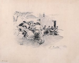Herbata na świeżym powietrzu autorstwa Santiago Rusiñol