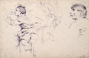 Studium dzieci i postaci mężczyzn autorstwa Santiago Rusiñol