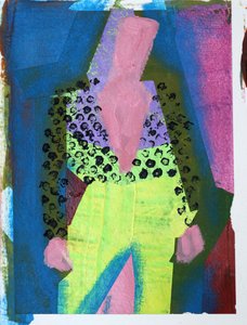 Elle #3, 2020 (akryl na papierze) autorstwa Sara Hayward