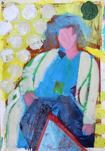 Elle #9, 2020 (akryl na papierze) autorstwa Sara Hayward