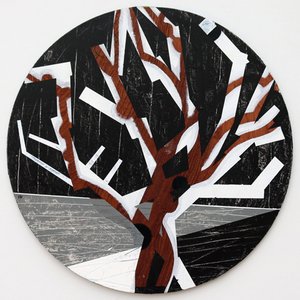 Twixt Heaven & Earth IV-B (akryl na okrągłej tablicy) autorstwa Sara Hayward