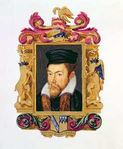 Portret Edwarda Stanleya (1508-72) 3. hrabiego Derby ze „Wspomnień dworu królowej Elżbiety” z 1825 r. (wc i gwasz na papierze)
