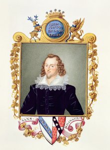 Portret Ferdinando Stanleya (1559-94) 5. hrabia Derby ze „Wspomnień dworu królowej Elżbiety”, opublikowany w 1825 r. (wc i gwasz na papierze)