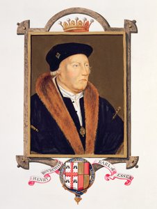 Portret Henry Bourchier (zm. 1539) 2. hrabia Essex ze „Pamiętników dworu królowej Elżbiety”, opublikowany w 1825 r. (wc i gwasz na papierze)