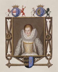 Portret Lettice Knollys (ok. 1541-1634) córka Sir Francisa Knollysa z Pamiętników dworu królowej Elżbiety, opublikowany w 1825 r. (wc i gwasz na papierze)