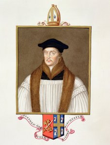 Portret Stephena Gardinera (ok. 1483-1555) biskupa Winchester ze „Wspomnień dworu królowej Elżbiety”, opublikowanych w 1825 r. (wc i gwasz na papierze)