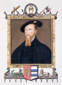 Portret Thomasa Seymoura (1508-49) I barona Sudeley z „Pamiętników dworu królowej Elżbiety”, wydanego w 1825 r. (wc i gwasz na papierze)