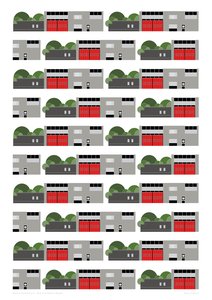 Fire Station Repeat Print, 2014 (grafika giclee)