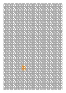 Grey Paper House Repeat Print, 2014 (grafika giclee)