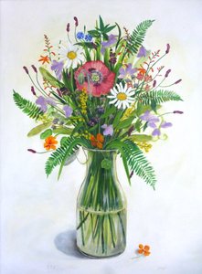 Kwiaty ogrodowe, 2023 (akryl) autorstwa Sarah Thompson-Engels