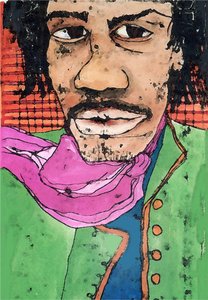 Hendrix (tusz na papierze) 2020 autorstwa Sarah Thompson Engels