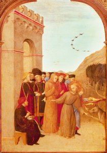 Św. Franciszek z Asyżu rozmawiający z wilkiem z Gubbio (detal) (tempera jajowa na desce z topoli)