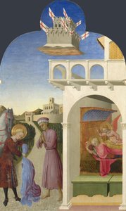 Święty Franciszek i Biedny Rycerz i Wizja Franciszka z Ołtarza Borgo del Santo Sepolcro, 1437-1444