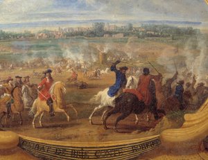 Czyny księcia Ludwika II z Bourbon Conde (Bourbon-Conde) znanego jako Wielki Conde (1621-1686), Bitwa pod Brie Comte Robert (Brie-Comte-Robert) Szczegółowy obraz Zbawiciela Le Conte (Leconte, Le Comte, Lecomte ) (1659-1694)
