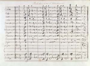 Pierwsza strona preludium opery Il bravo Mercadante (1842) autorstwa Saverio Mercadante