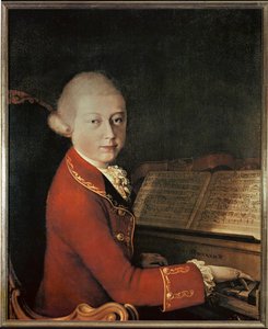 Mozart w Weronie (olej na płótnie) autorstwa Saverio dalla (after) Rosa