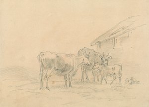 Dwie krowy i cielę autorstwa Sawrey Gilpin