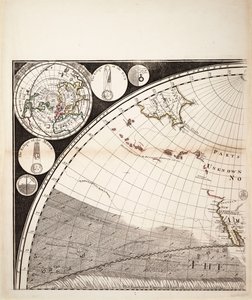 Nowa i poprawna mapa świata (sekcja), ok. 1774 r. (kolorowa rycina)