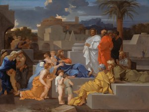 Chrystus przyjmujący dzieci autorstwa Sébastien Bourdon