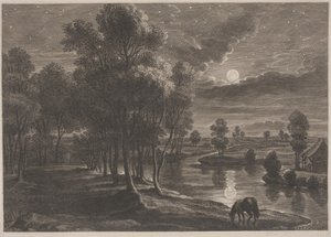Księżycowy krajobraz rzeki autorstwa Schelte Adams Bolswert, after Sir Peter Paul Rubens