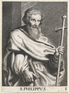 H. Filipus S. Philippus (tytuł na obiekcie) Chrystus, Maryja i Apostołowie (tytuł serii) autorstwa Schelte Adamsz. Bolswert (possibly)