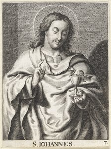 Św. Jan Ewangelista S. Johannes (tytuł na obiekcie) Chrystus, Maryja i Apostołowie (tytuł serii) autorstwa Schelte Adamsz. Bolswert (possibly)