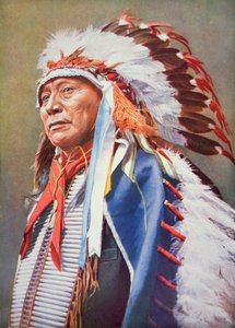 Chief Hollow Horn Bear (1850-1913) (kolor lito) autorstwa School American