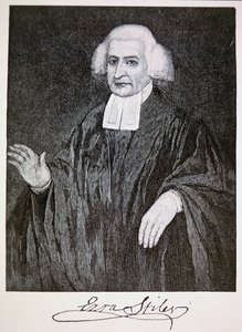 Ezra Stiles, według obrazu Johna Trumbulla (lito) autorstwa School American