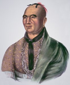 Joseph Brant (1742-1807) Wódz Mohawków (kolor lito) autorstwa School American