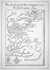 Mapa zawierająca zatokę Massachusetts (lito) autorstwa School American