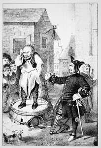 Peter Stuyvesant karci Willema Wickendama za wygłoszenie kazania baptystycznego (lito) autorstwa School American