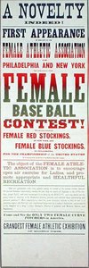 Plakat reklamujący mecz baseballowy kobiet (kolor lito) autorstwa School American