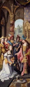 Król Salomon przyjmujący królową Saby autorstwa School Antwerp