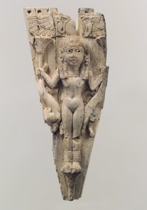 Przód dla konia wyrzeźbiony w reliefie z kobiecą postacią otoczoną przez lwy, ok. IX–VIII w. p.n.e. (kość słoniowa) autorstwa School Assyrian