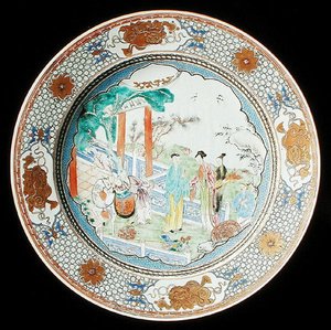 Ładownica do róży rodzinnej, ok. 1730 (porcelana) autorstwa School Chinese