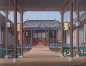 Dodać. Lub. 2187 Rysunek wnętrza domu chińskiego urzędnika autorstwa School Chinese