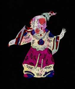 Chińska boskość. Malowany papier do cięcia lub "Jian Zhi", chińska sztuka ludowa, Pekin. autorstwa School Chinese