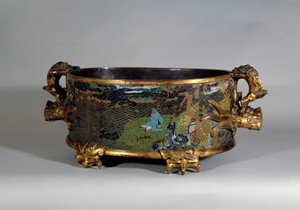 Sztuka chińska: pamięć podręczna garnków w e-mailu cloisonne. XVI-wieczny Paryż, sztuka dekoracyjna autorstwa School Chinese
