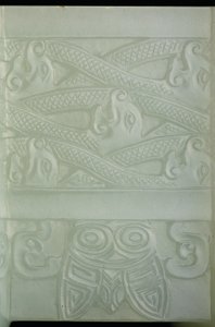 Fragment archaistycznego naczynia i pokrywy, Tulu, okres Qianlong (1736-95) (blady jadeit seledynowy) (patrz także 619015) autorstwa School Chinese