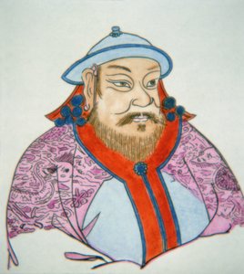 Kubilaj-chan (kolorowy tusz na papierze) autorstwa School Chinese