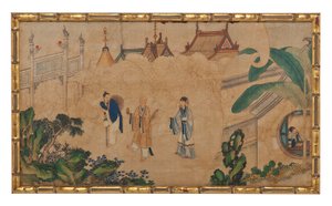 Jedna z dwudziestu czterech scen ze snu o czerwonej komnacie autorstwa School Chinese