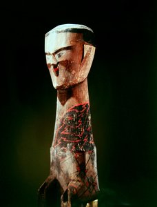 Statuetka, dynastia Zhou (1046-256 p.n.e.), IV-III w. p.n.e. (drewno) (detal z 394841) autorstwa School Chinese