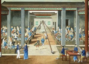 Kultura herbaty: ważenie i kupowanie herbaty (gwasz na papierze) autorstwa School Chinese