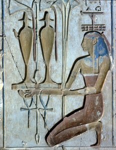 Abydos: Świątynia Setiego I poświęcona bogu Ozyrysowi. autorstwa School Egyptian