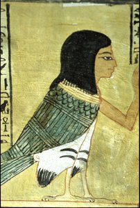 Starożytny Egipt, malowidło ścienne Grobowiec Inherkhaua, Teby, Grobowiec Szlachetnych, XX dynastia, Ba lub dusza Inherkhaua (zdjęcie) autorstwa School Egyptian
