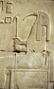 Muinainen Egypti, Seinämaalaus/kaiverrus, Jumala Thoth, Seti I:n temppeli, Abydos Puola autorstwa School Egyptian