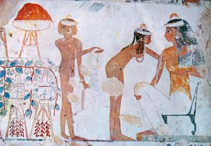 Egipskie malowidło grobowe przedstawiające przygotowania do festiwalu autorstwa School Egyptian