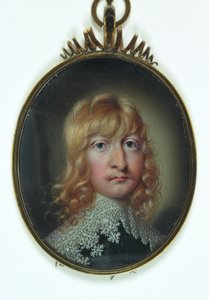 Dżentelmen o nazwisku William Cavendish (akwarela na kości słoniowej) autorstwa School English