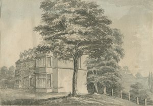 Arley Hall (lub „Zamek”): indyjski rysunek tuszem i [? koniec XIX wieku] (rysunek) autorstwa School English